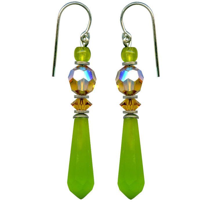 Owen Glass Collection earrings featuring elegant glass design with intricate detailing and a shiny finish.