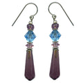 Owen Glass Collection earrings featuring clear glass beads with silver hooks, stylish and elegant jewelry accessory.
