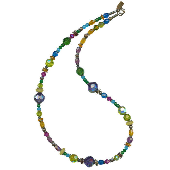 18-inch Persian Comment necklace by Owen Glass Collection featuring antique Czech glass and Austrian crystal beads.