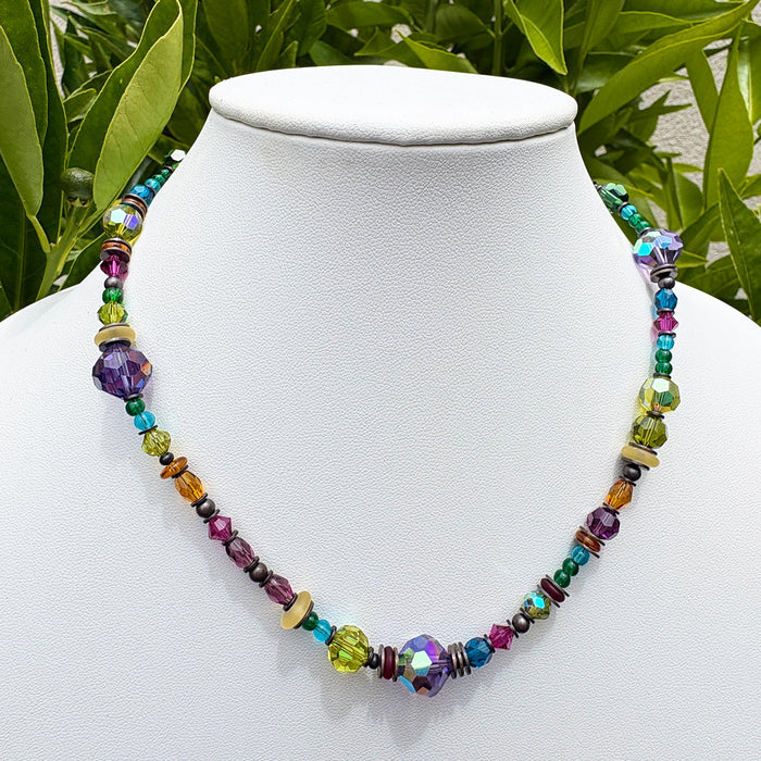 18-inch Persian Comment necklace by Owen Glass Collection featuring antique Czech glass and Austrian crystal beads.
