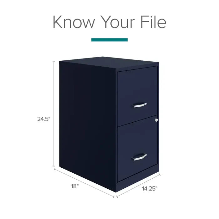 18in. 2 Drawer Metal File Cabinet - Key is Missing - Brand New