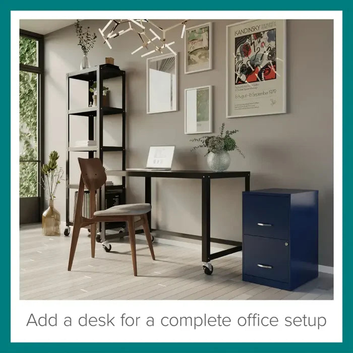 18in. 2 Drawer Metal File Cabinet - Key is Missing - Brand New
