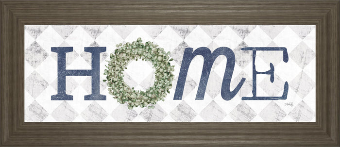 18x42 Home With Eucalyptus Wreath I By Marla Rae - Gray