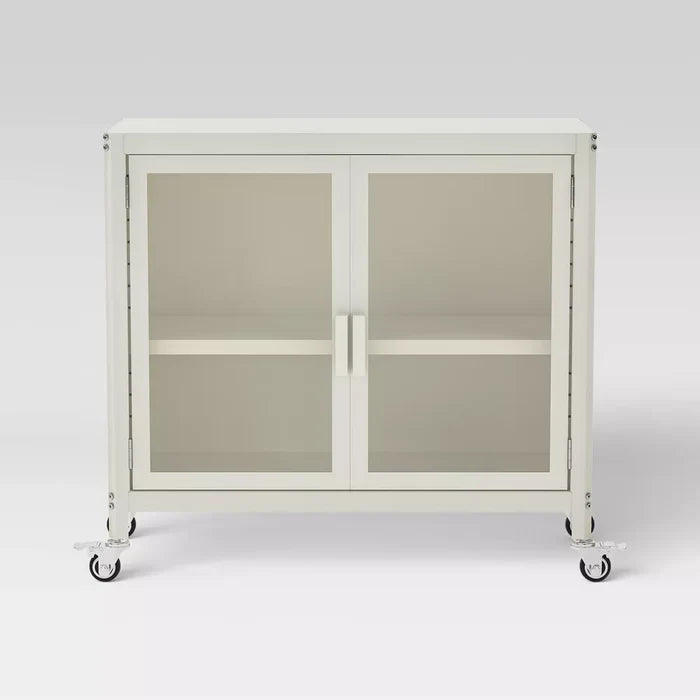 2 Door Metal Rolling Locker Storage Cabinet Chalk White - Room Essentials™