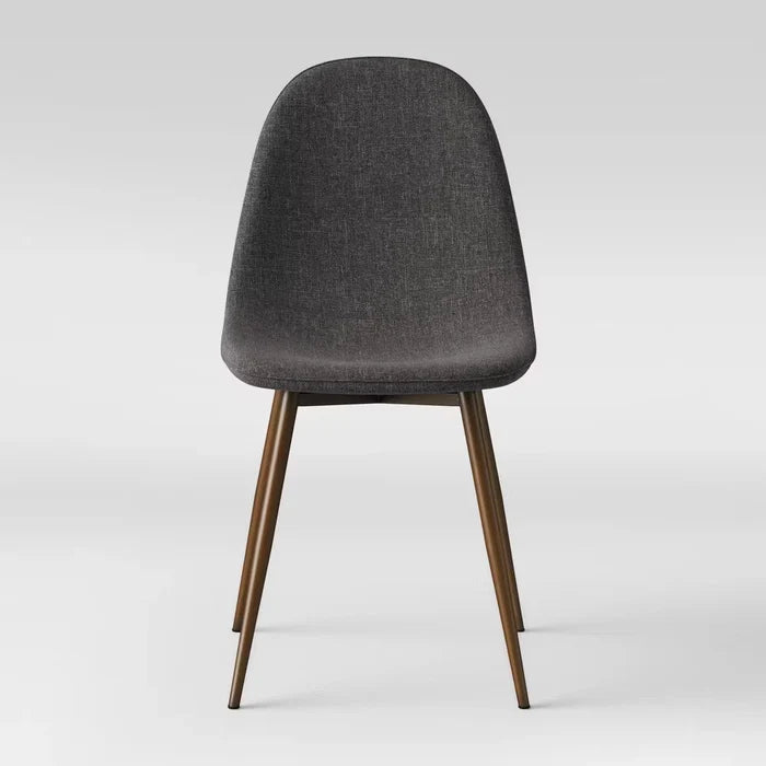 2pk Copley Dining Chairs Faux Leather Midnight Black - Threshold™: Upholstered, Metal Legs, Mid-Century Modern