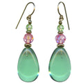 Peridot and pink gold dangle earrings from Owen Glass Collection, featuring elegant gemstone and metal design.