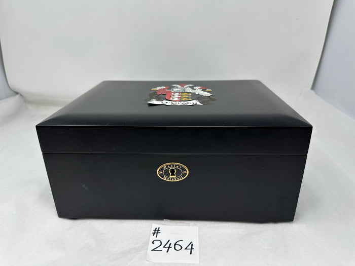 FACTORY FLOOR SALE #2464 Crest printed BLACK MATTE FOR 65 CIGARS
