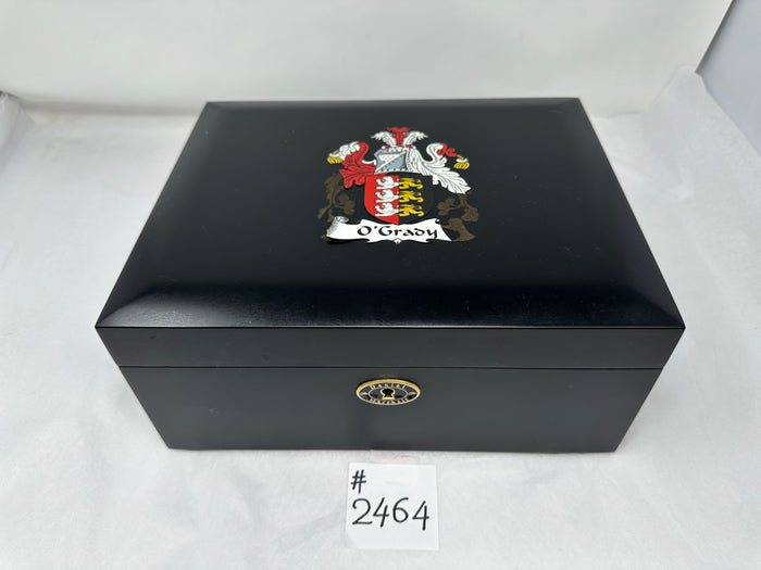 FACTORY FLOOR SALE #2464 Crest printed BLACK MATTE FOR 65 CIGARS