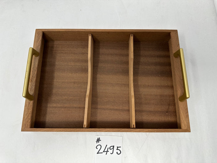 Factory Floor Sale: No. 2495 - Larger Size with Brass Handles Daniel Marshall Sapele Wood Lift Out Trays