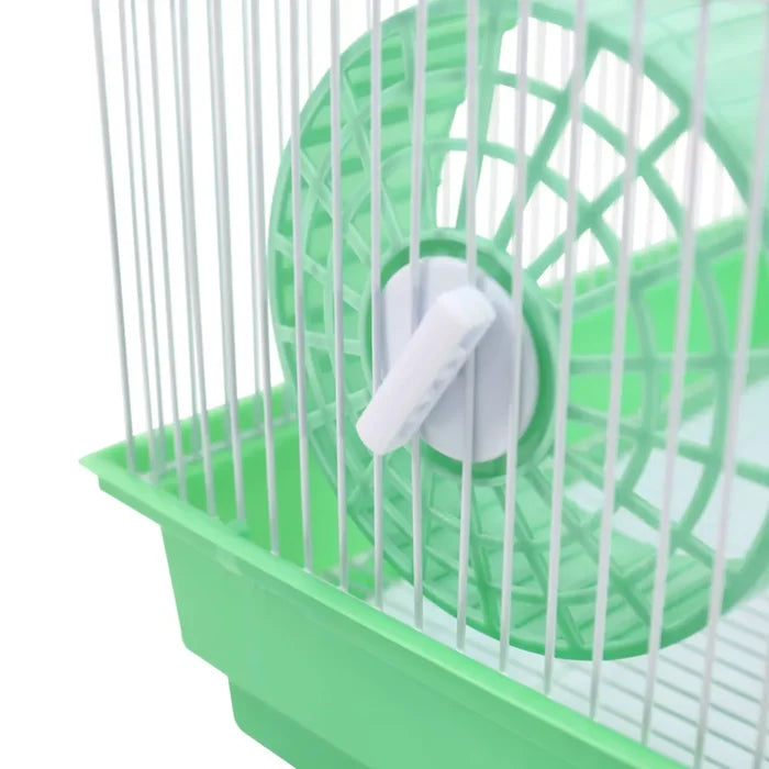 A&E Cage Company 2 Story Gerbil, Mouse, Chinchilla, Hamster and Rat Small Cage with House and Wheel - Green - new