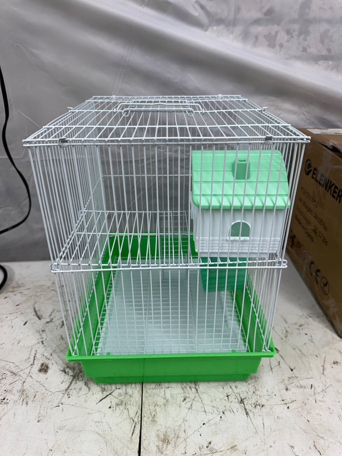 A&E Cage Company 2 Story Gerbil, Mouse, Chinchilla, Hamster and Rat Small Cage with House and Wheel - Green - new