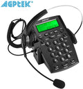 AGPtek Handsfree - Call Center Dialpad Headset - Black|Rose Red