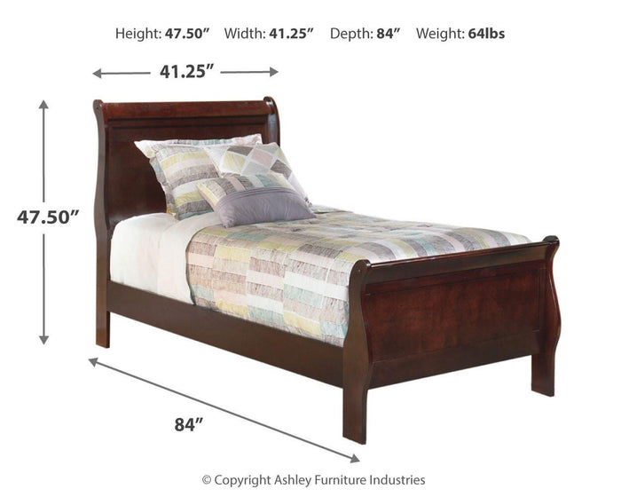 Alisdair Reddish Brown Alisdair Twin Sleigh Bed - Brand New