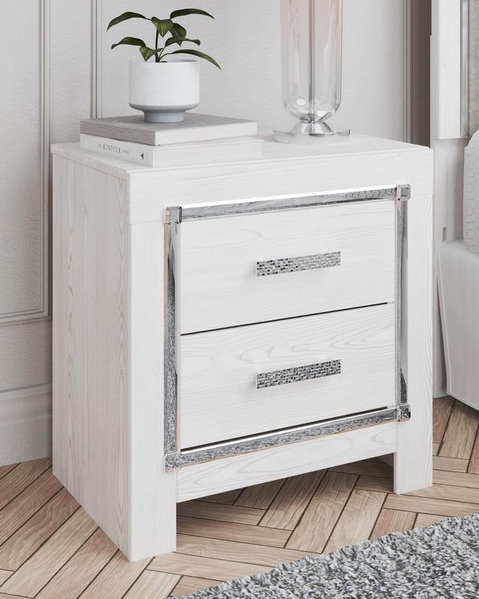 Altyra White Two Drawer Night Stand - Brand New