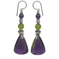 Owen Glass Collection earrings featuring intricate glass design with delicate, transparent glass circles on silver hooks.