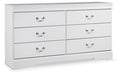 Anarasia White Six Drawer Dresser - Brand New