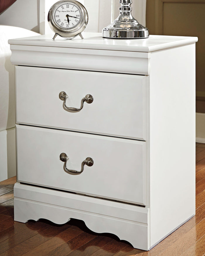 Anarasia White Two Drawer Night Stand - Brand New
