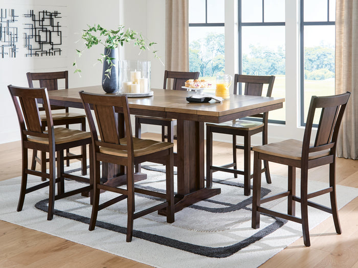 Anixburg Light Brown/Dark Brown Barstool (Priced Per Item, Must Order 2, 4, 6, or 8) - Brand New