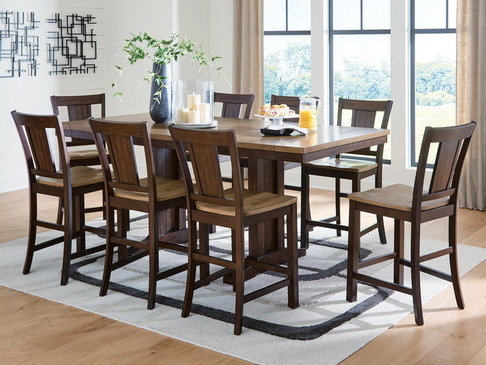 Anixburg Light Brown/Dark Brown Barstool (Priced Per Item, Must Order 2, 4, 6, or 8) - Brand New
