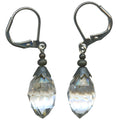 Antique clear Czech glass drop earrings from Owen Glass Collection featuring elegant, transparent glass teardrop design.