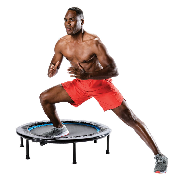 Athletic Works Circuit Trainer Trampoline with Steel Frame, Monitor and Adjustable Incline, 36"Dx12"H, 14 lbs., Black - Brand New