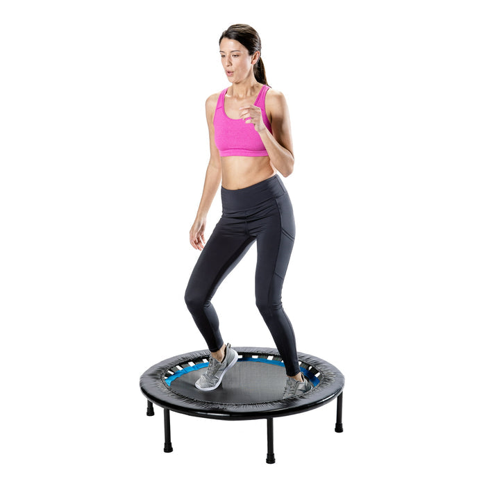 Athletic Works Circuit Trainer Trampoline with Steel Frame, Monitor and Adjustable Incline, 36"Dx12"H, 14 lbs., Black - Brand New