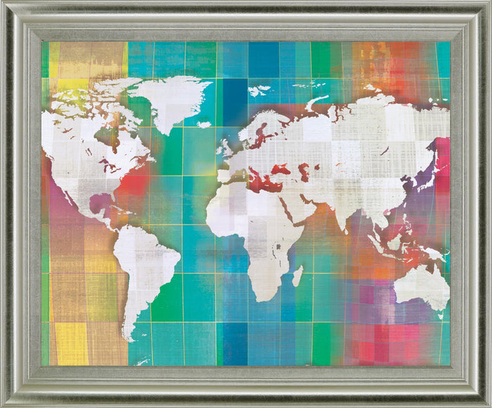 Atlas Spectrum - 28" x 34" Framed Wall Art - Light Blue