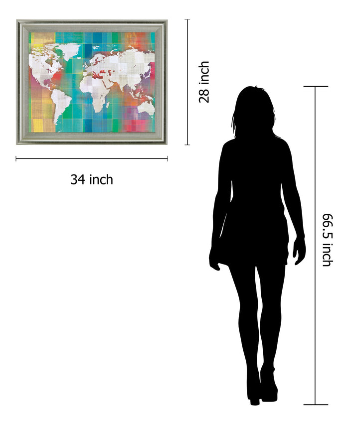 Atlas Spectrum - 28" x 34" Framed Wall Art - Light Blue