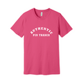 Pink t-shirt with 'AUTHENTIC PIN TRADER' text