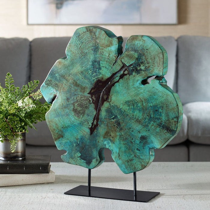 Bahati Wood Sculpture, Blue