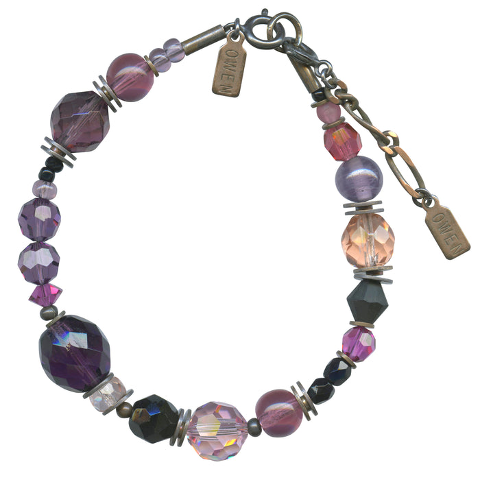 Owen Glass Collection Bang Bang Bang bracelet with bold design and mixed metal accents, displayed on a neutral background.