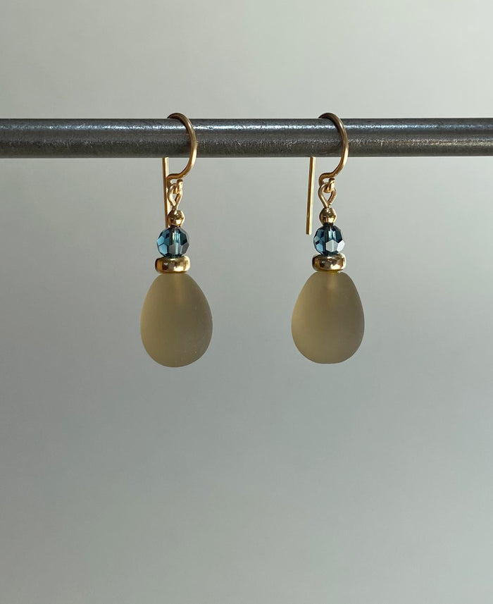 Owen Glass Collection Banners 12 earrings featuring colorful banner-shaped design with metal hooks for pierced ears.