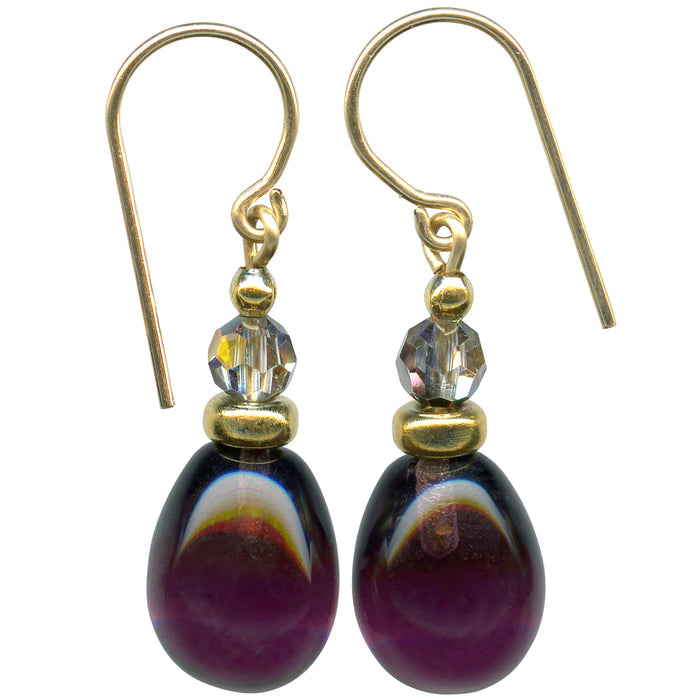 Owen Glass Collection Banners 14 earrings featuring colorful, modern banner-inspired design with gold accents.