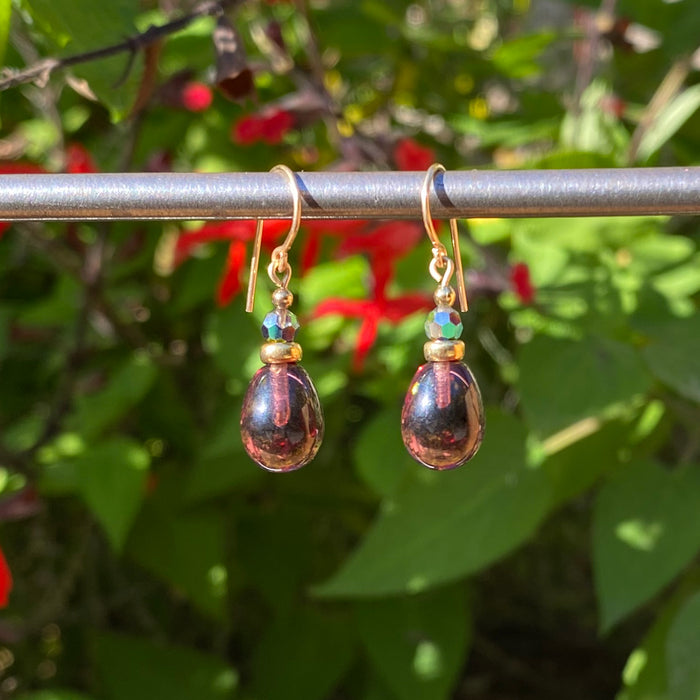 Owen Glass Collection BANNERS 14 earrings featuring colorful banner design with gold-tone hooks, stylish and vibrant jewelry piece.