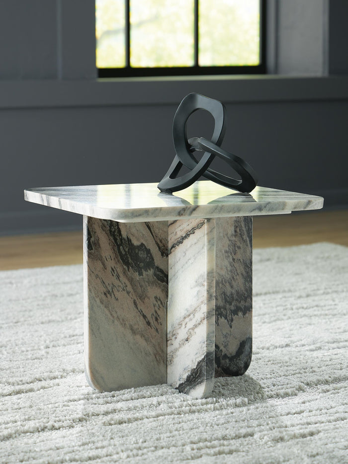 Baretton Black/White/Taupe Accent Cocktail Table - Brand New