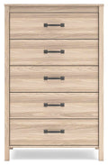 Battelle Tan Five Drawer Chest - Brand New