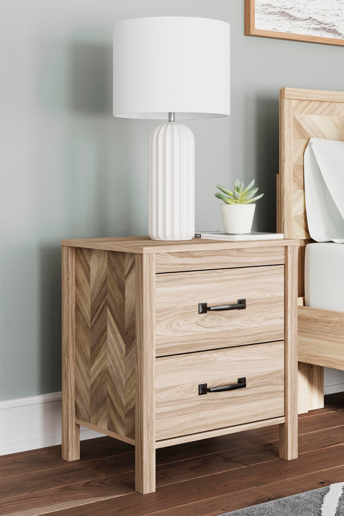 Battelle Tan Two Drawer Night Stand - Brand New