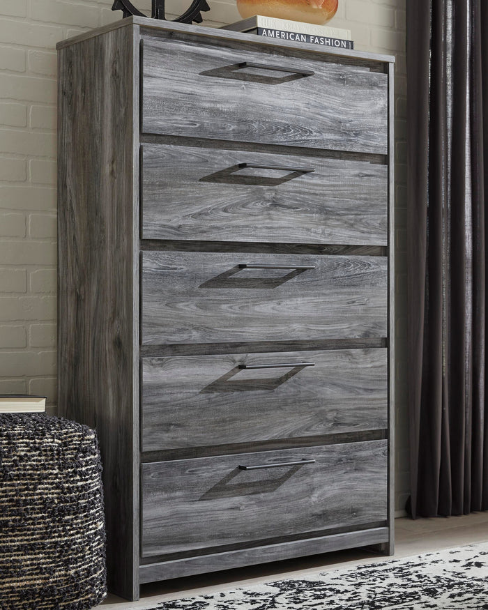 Baystorm Gray Five Drawer Chest - Brand New