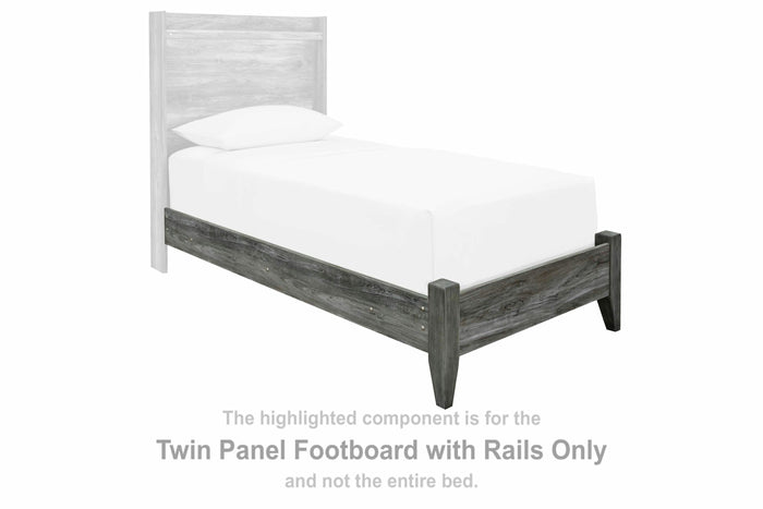 Baystorm Gray Twin Panel Footboard w/Rails