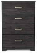 Belachime Charcoal Four Drawer Chest - Brand New