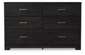 Belachime Charcoal Six Drawer Dresser - Brand New