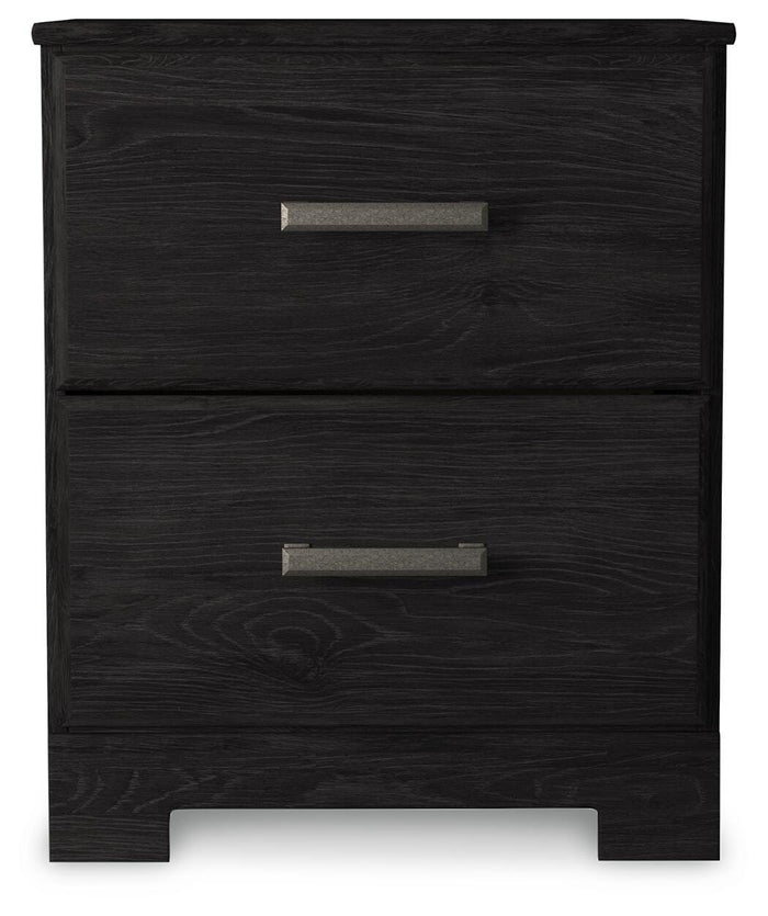 Belachime Charcoal Two Drawer Night Stand - Brand New