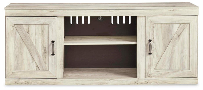 Bellaby Whitewash LG TV Stand w/Fireplace Option - Brand New