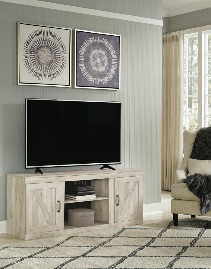 Bellaby Whitewash LG TV Stand w/Fireplace Option - Brand New