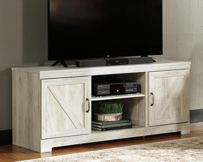 Bellaby Whitewash LG TV Stand w/Fireplace Option - Brand New