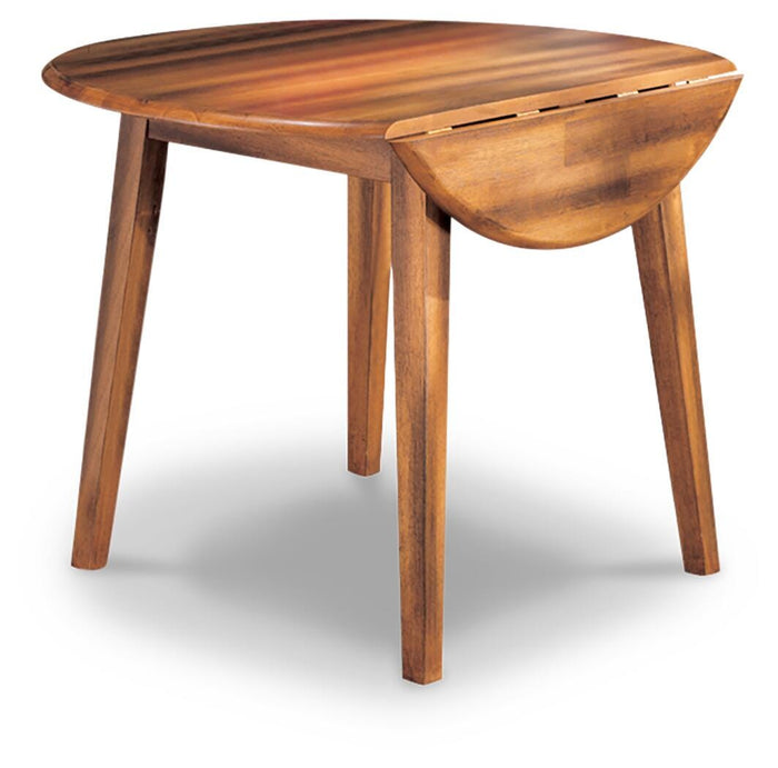 Berringer Rustic Brown Round DRM Drop Leaf Table - Brand New