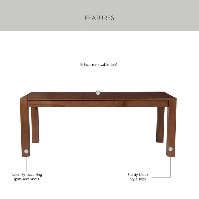 Better Homes & Gardens Bryant Solid Wood Extendable Dining Table, Walnut Finish - Brand New