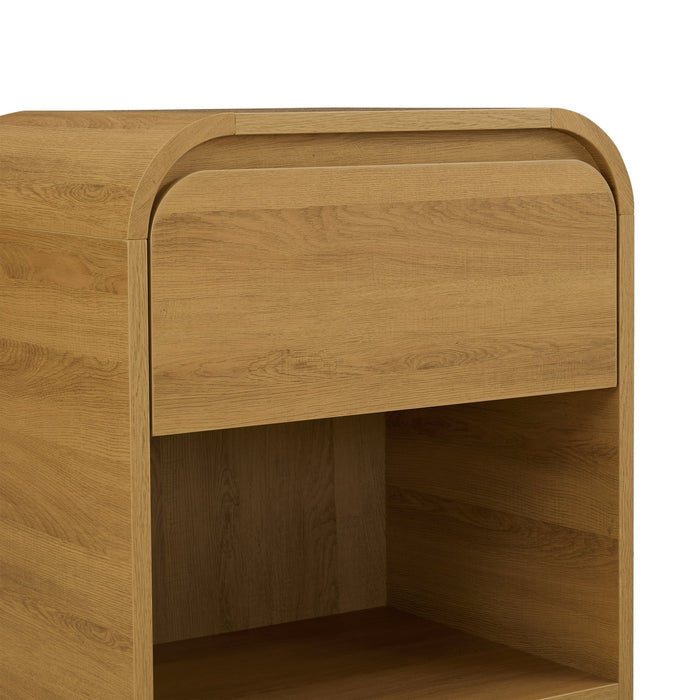 Better Homes & Gardens Juliet Nightstand with USB, Light Honey Finish - Brand New