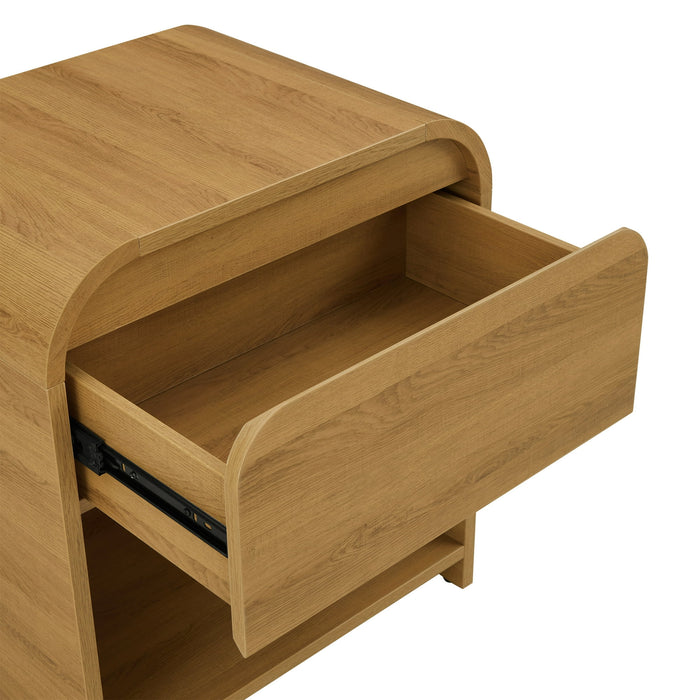 Better Homes & Gardens Juliet Nightstand with USB, Light Honey Finish - Brand New
