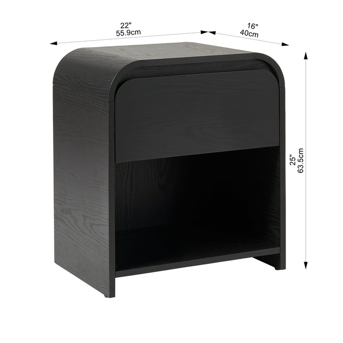 Better Homes & Gardens Juliet Nightstand with USB, Rich Black Finish - Brand New - Open Box